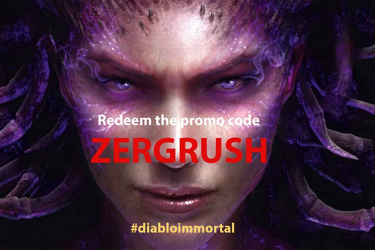 Redeem the promo code ZERGRUSH to receive a gift in Diablo Immortal